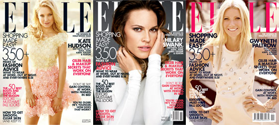 Elle Magazine Cover, Kate Hudson, Hilary Swank, Gwyneth Paltrow Elle Magazine Cover, Kate Hudson, Hilary Swank, Gwyneth Paltrow